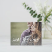 Handgeschreven script | De foto bewaart de Datum Aankondigingskaart (Staand voorkant)