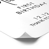 Handgeschreven script Eerste verjaardag bord Welko Poster (Hoek)