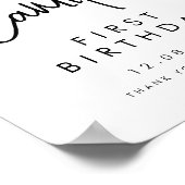 Handgeschreven script Eerste verjaardag Welkom ver Poster (Hoek)