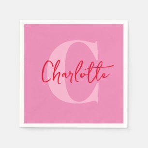 Handgeschreven script Eigenzinnige Whimsy Monogram Servet