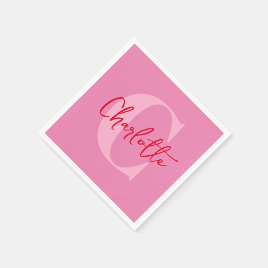 Handgeschreven script Eigenzinnige Whimsy Monogram Servet (Hoek)