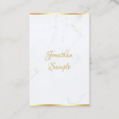 Handgeschreven Script Elegant Classy Marble Gold Visitekaartje (Voorkant)