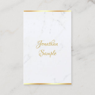 Handgeschreven Script Elegant Classy Marble Gold Visitekaartje
