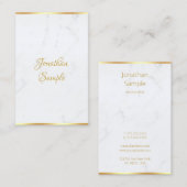Handgeschreven Script Elegant Classy Marble Gold Visitekaartje (Voorkant / Achterkant)