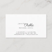 Handgeschreven Script Elegant Eenvoudig Modern Chi Visitekaartje (Achterkant)