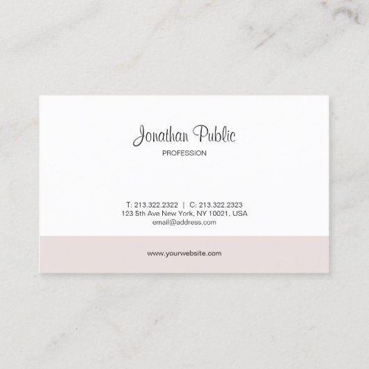 Handgeschreven Script Elegant Eenvoudige Sjabloon  Visitekaartje (Achterkant)