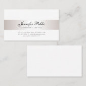 Handgeschreven script Elegant Faux Silver Calligra Visitekaartje (Voorkant / Achterkant)