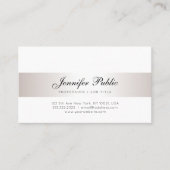 Handgeschreven script Elegant Faux Silver Calligra Visitekaartje (Voorkant)