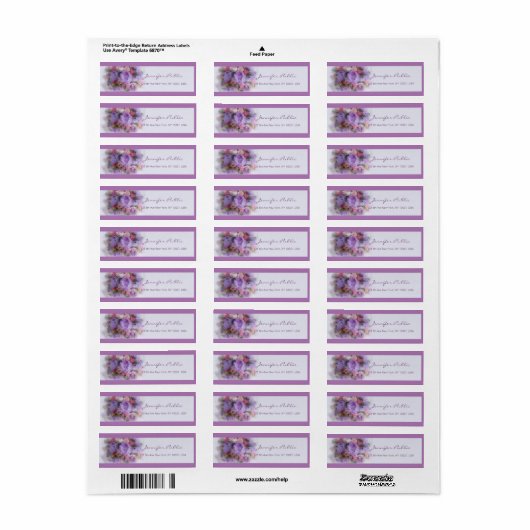 Handgeschreven script elegant Flowers schilderen r Etiket (Full Sheet)