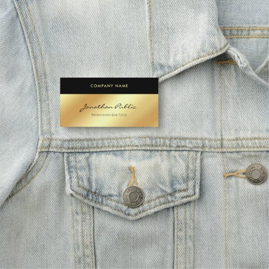 Handgeschreven Script Elegant Glamor Gold-Sjabloon Naamplaatje (In situ)