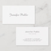 Handgeschreven script elegant minimalistisch platt visitekaartje (Voorkant / Achterkant)