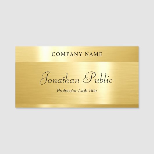 Handgeschreven script elegant modern Glamoureus Go Naamplaatje (Voorkant)