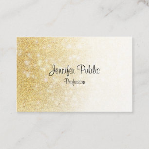 Handgeschreven Script Elegant Modern Goud Glitter Visitekaartje