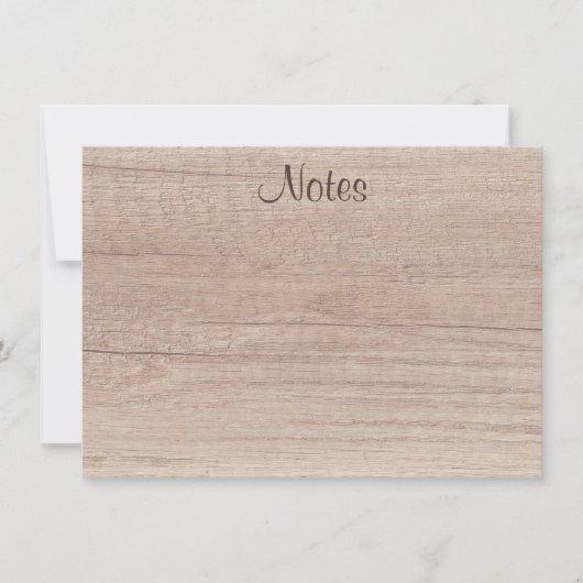 Handgeschreven script Elegant Natural Wood Kijk ui Notitiekaartje (Voorkant)