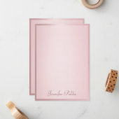 Handgeschreven Script Elegant Roos Gouden Sjabloon (Voorkant / Achterkant in situ)