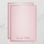 Handgeschreven Script Elegant Roos Gouden Sjabloon (Voorkant / Achterkant)