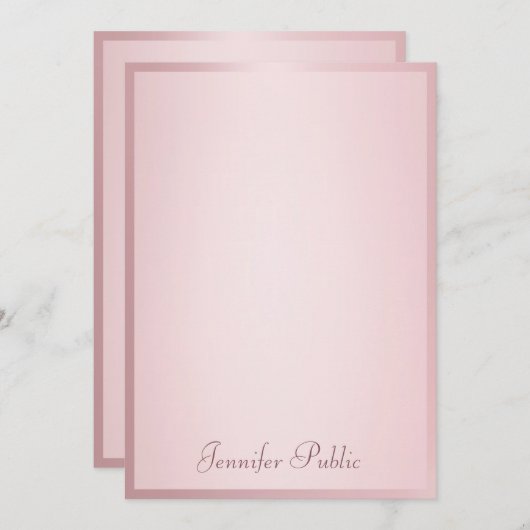 Handgeschreven Script Elegant Roos Gouden Sjabloon (Voorkant / Achterkant)