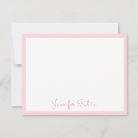 Handgeschreven Script Elegant Roze Border Sjabloon (Voorkant)