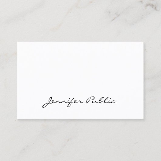 Handgeschreven script elegant Simple  Visitekaartje (Voorkant)