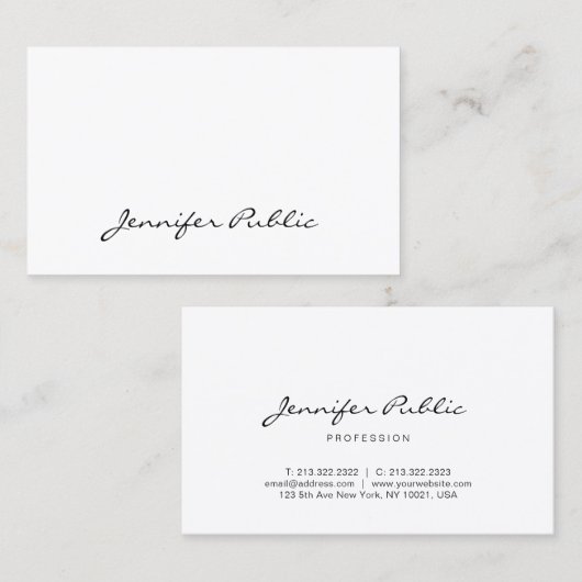 Handgeschreven script elegant Simple  Visitekaartje (Voorkant / Achterkant)