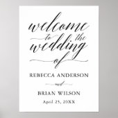 Handgeschreven script elegant Weddenschap Welkomst Poster (Voorkant)