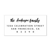 Handgeschreven script familienaam retouradres  zelfinktende stempel (Design)