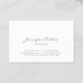 Handgeschreven Script Font Clean Beautiful Unique Visitekaartje (Achterkant)