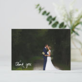 Handgeschreven script & foto bruiloft bedankkaart (Staand voorkant)