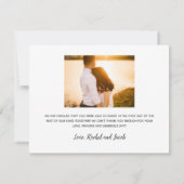 Handgeschreven script foto bruiloft dank je kaart (Achterkant)