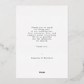 Handgeschreven script foto bruiloft dank u kaart (Achterkant)