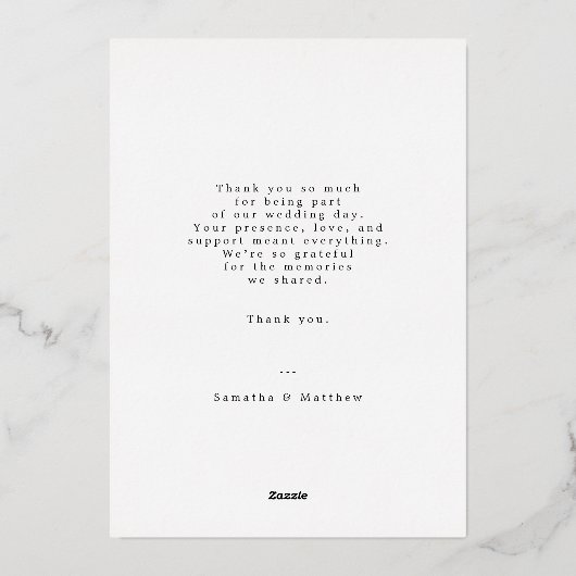 Handgeschreven script foto bruiloft dank u kaart (Achterkant)