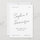 Handgeschreven Script Foto & Monogram Eenvoudige b Save The Date (Voorkant)