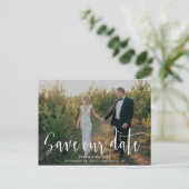 Handgeschreven script | Foto Save Our Date ansicht Aankondigingskaart (Staand voorkant)