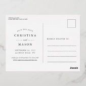 Handgeschreven script | Foto Wedding Save the Date Folie Uitnodiging Briefkaart (Achterkant)