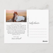 Handgeschreven Script Foto's Trouw Dank Je Briefkaart (Achterkant)