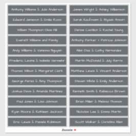 Handgeschreven script gastnamen labels offBlack