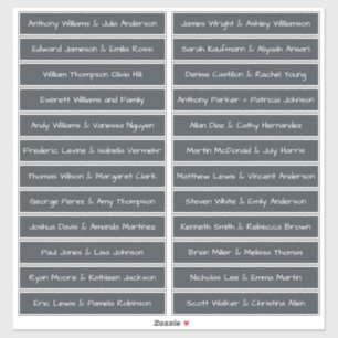 Handgeschreven script gastnamen labels offBlack