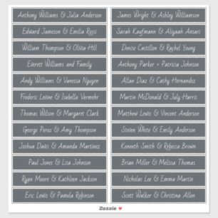 Handgeschreven Script Gastnamen Labels Offblack