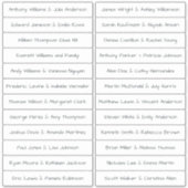 Handgeschreven Script Gastnamen Labels Wit (Voorkant)