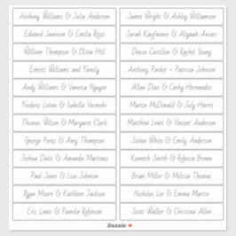 Handgeschreven Script Gastnamen Labels Wit