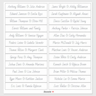 Handgeschreven Script Gastnamen Labels Wit