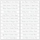 Handgeschreven Script Gastnamen Labels Wit (Voorkant)