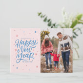 Handgeschreven script Gelukkig Nieuwjaar 2025 Foto Feestdagenkaart (Staand voorkant)