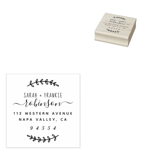 Handgeschreven script getrouwd koppel retour adres rubberstempel (Gestempeld)