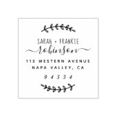 Handgeschreven script getrouwd koppel retour adres rubberstempel (Afrduk)