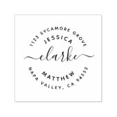 Handgeschreven script getrouwde koppels adres  zelfinktende stempel (Design)