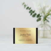 Handgeschreven script Glamor Black Gold Luxe elant Visitekaartje (Staand voorkant)