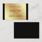 Handgeschreven script Glamor Black Gold Luxe elant Visitekaartje (Voorkant / Achterkant)
