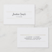 Handgeschreven script Gold Creative Design Luxe Visitekaartje (Voorkant / Achterkant)