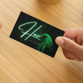 Handgeschreven Script Green Neon Hair Stylist Visitekaartje